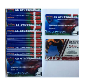 Carnets del C.D. Otxarkoaga y carnets de KIFI cobre coches palets aluminio...
