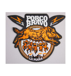 escudo termoadhesivo de La Piara- Porco Bravo